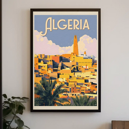 Algeria Cityscape Vintage Travel Adventure Poster PosterGoat