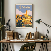 Algeria Cityscape Vintage Travel Adventure Poster PosterGoat