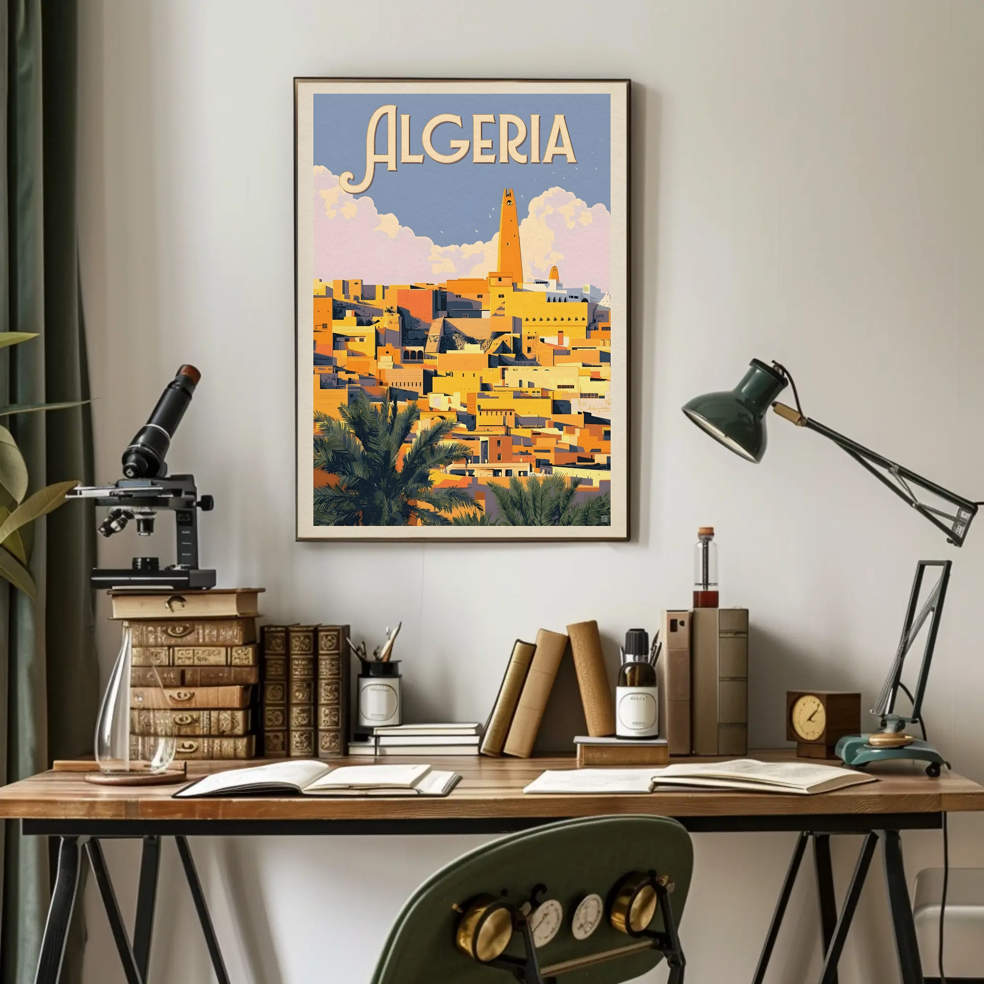 Algeria Cityscape Vintage Travel Adventure Poster PosterGoat