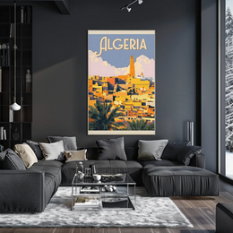 Algeria Cityscape Vintage Travel Adventure Poster PosterGoat