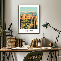 Alhambra Granada Vintage Travel Poster PosterGoat