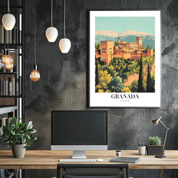 Alhambra Granada Vintage Travel Poster PosterGoat