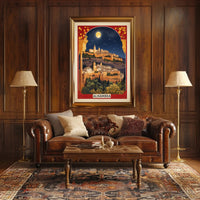 Alhambra Nighttime Vintage Travel Poster PosterGoat