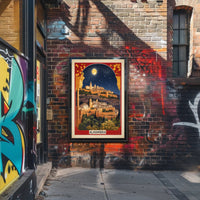 Alhambra Nighttime Vintage Travel Poster PosterGoat