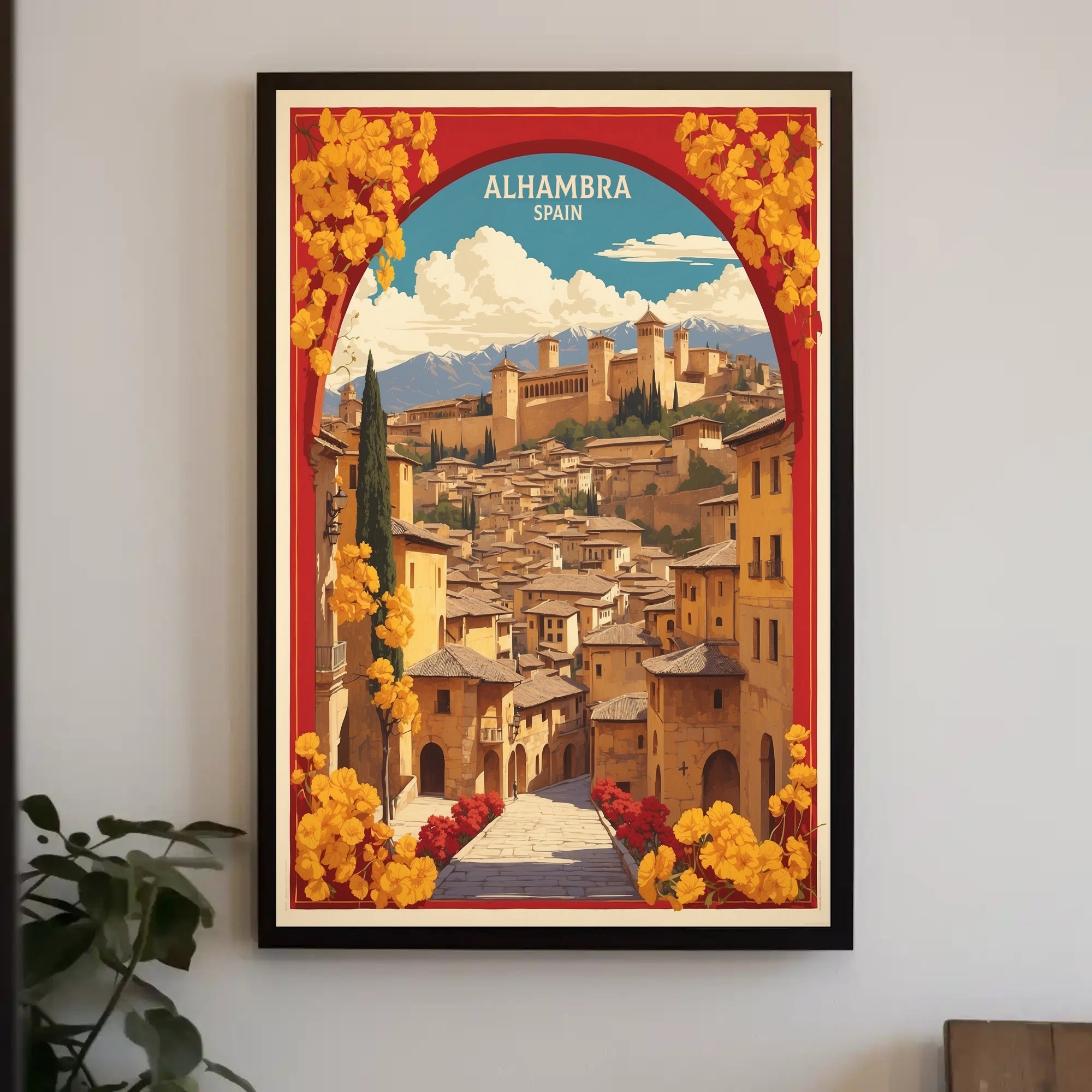 Alhambra Vintage Travel Poster: Romantic Spanish Landscape PosterGoat