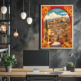 Alhambra Vintage Travel Poster: Romantic Spanish Landscape PosterGoat
