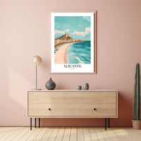 Alicante Coastal Scene Travel Poster PosterGoat