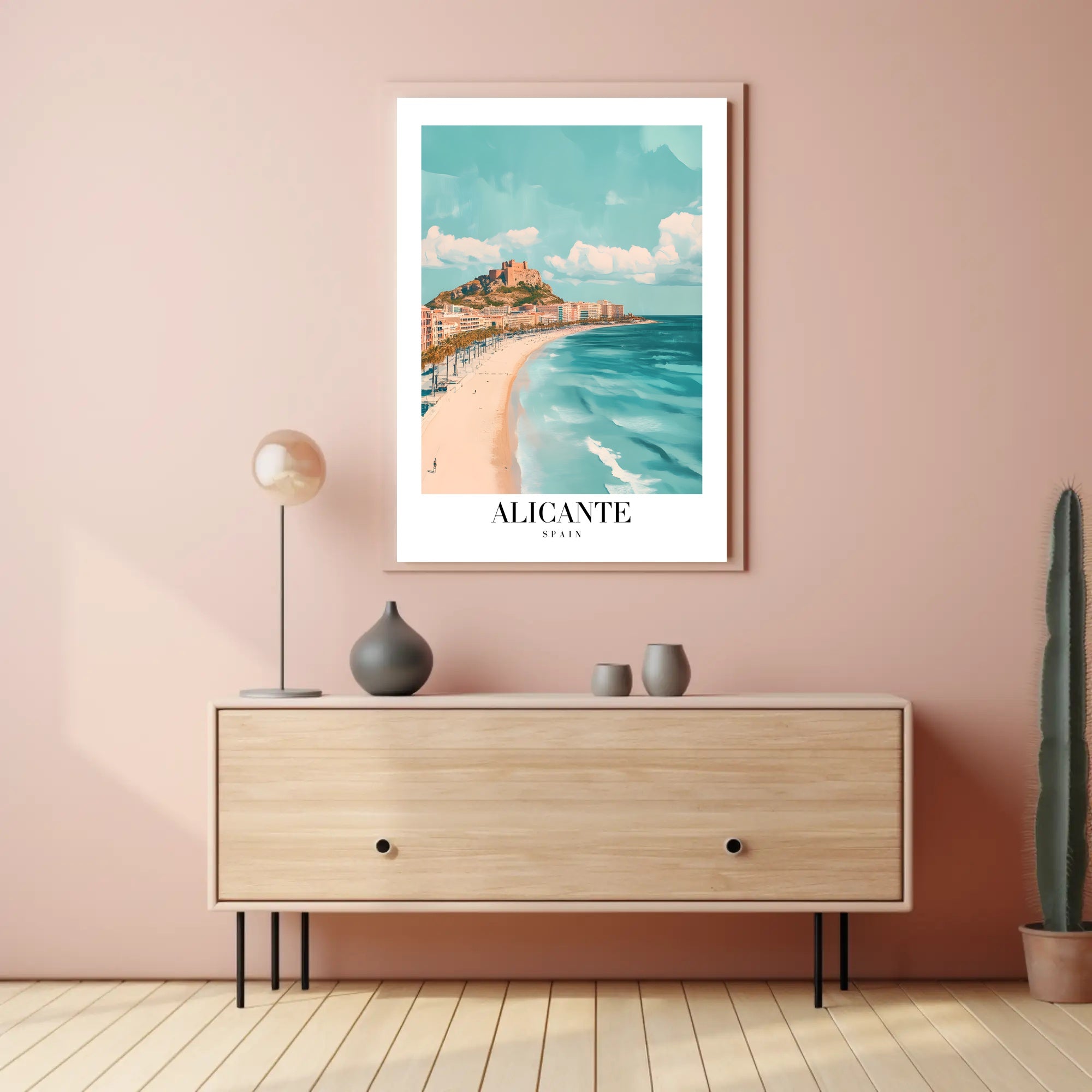 Alicante Coastal Scene Travel Poster PosterGoat