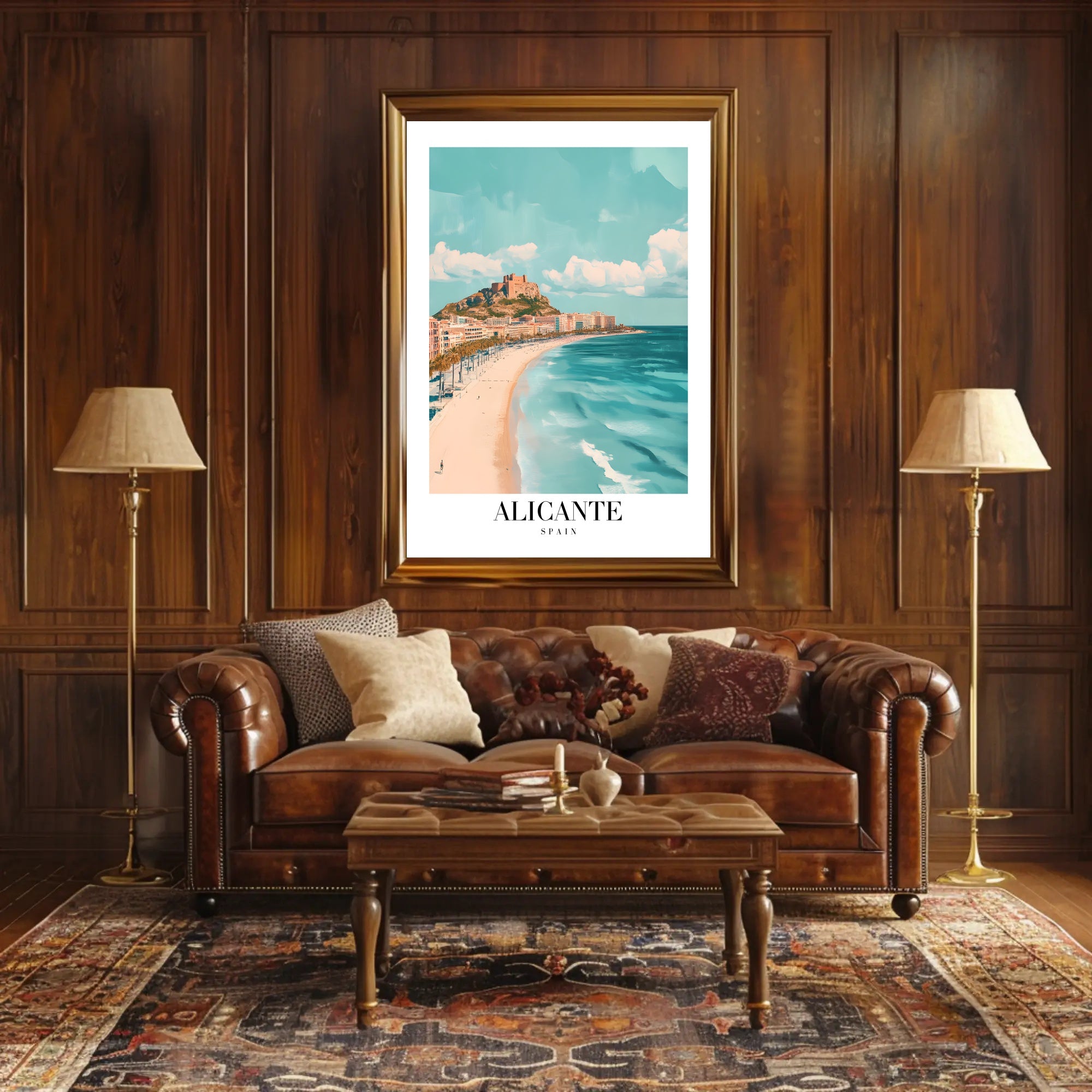Alicante Coastal Scene Travel Poster PosterGoat