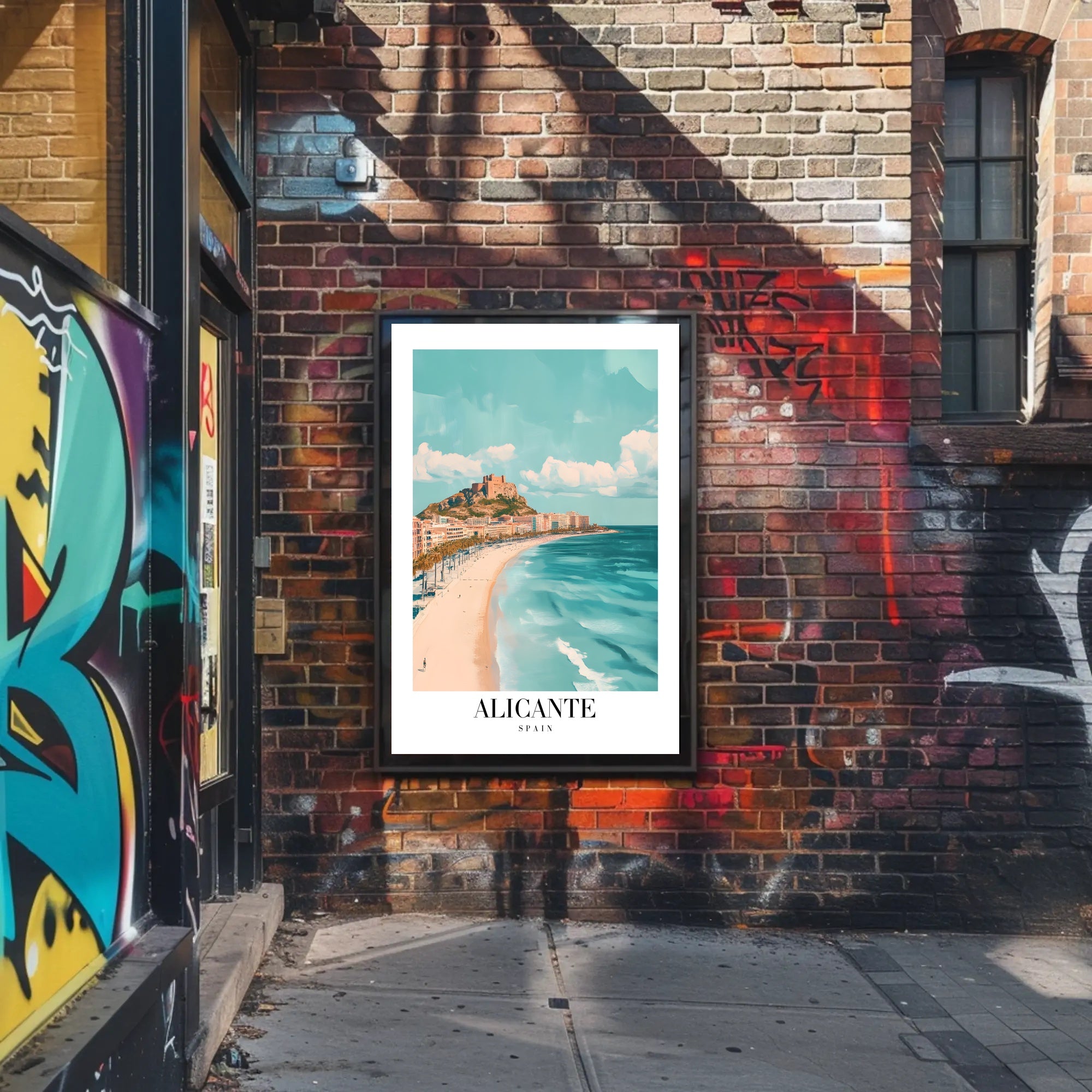 Alicante Coastal Scene Travel Poster PosterGoat
