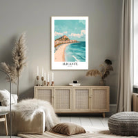 Alicante Coastal Scene Travel Poster PosterGoat