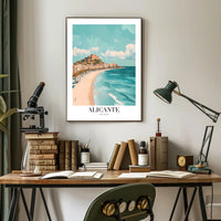 Alicante Coastal Scene Travel Poster PosterGoat