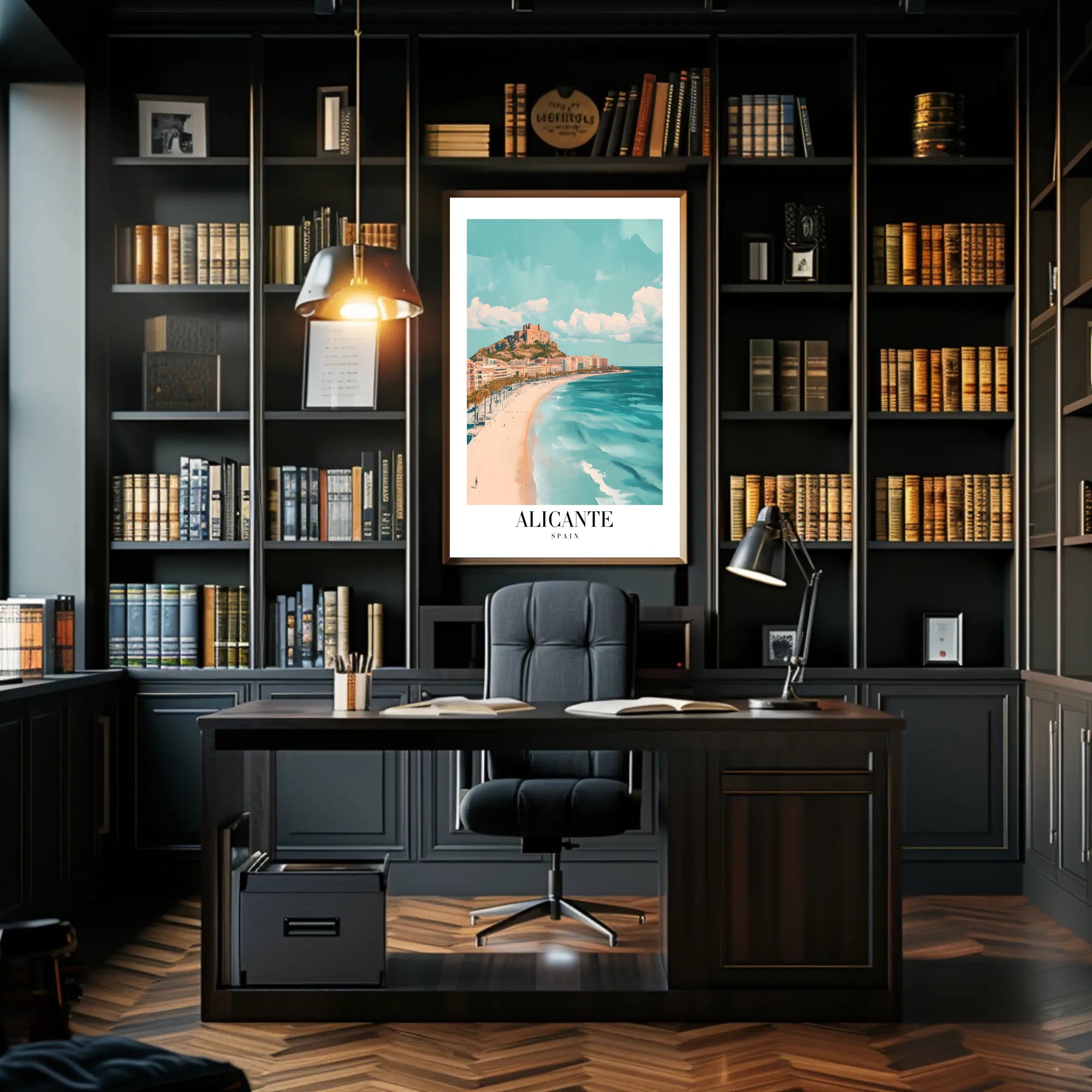 Alicante Coastal Scene Travel Poster PosterGoat