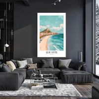 Alicante Coastal Scene Travel Poster PosterGoat