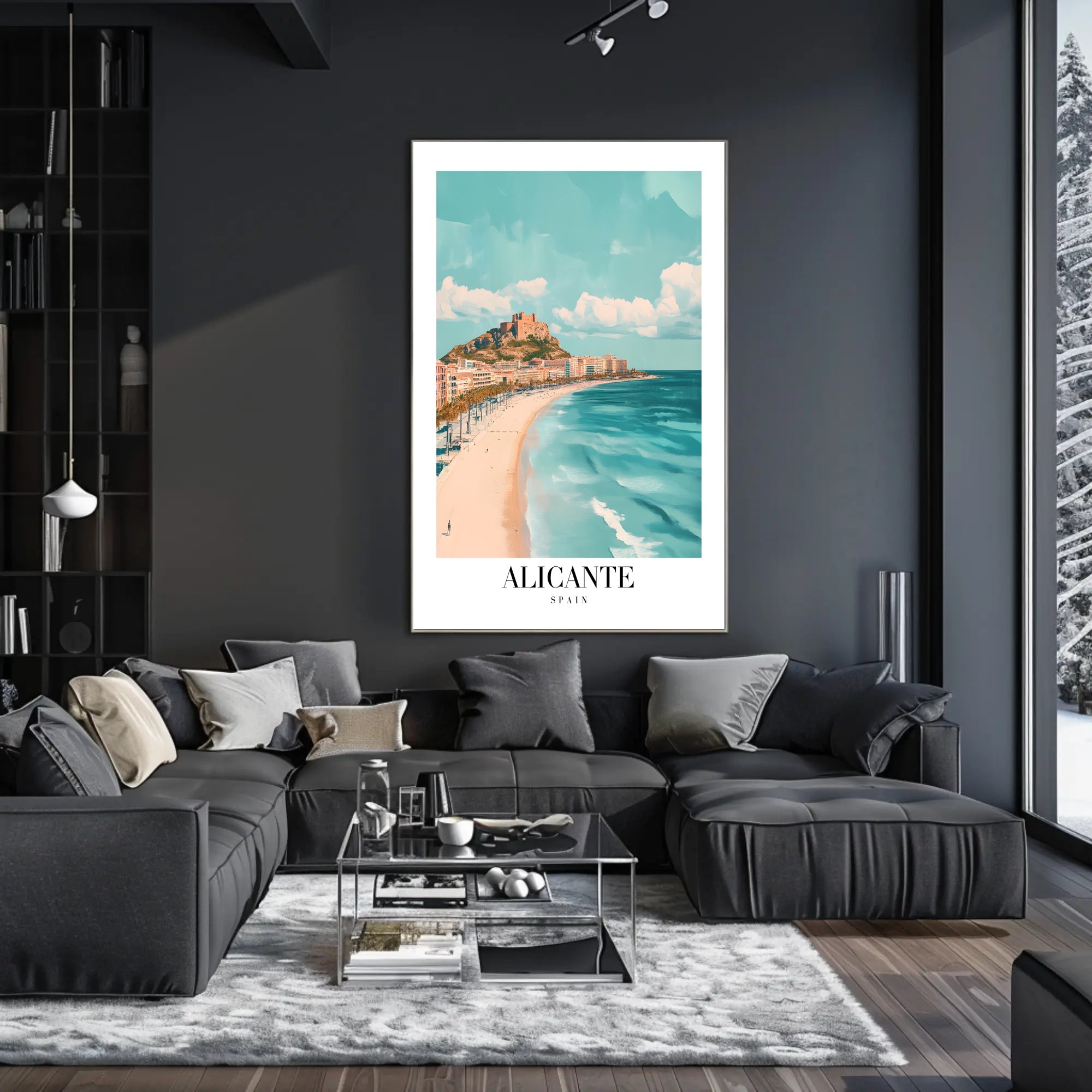 Alicante Coastal Scene Travel Poster PosterGoat