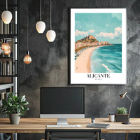 Alicante Coastal Scene Travel Poster PosterGoat