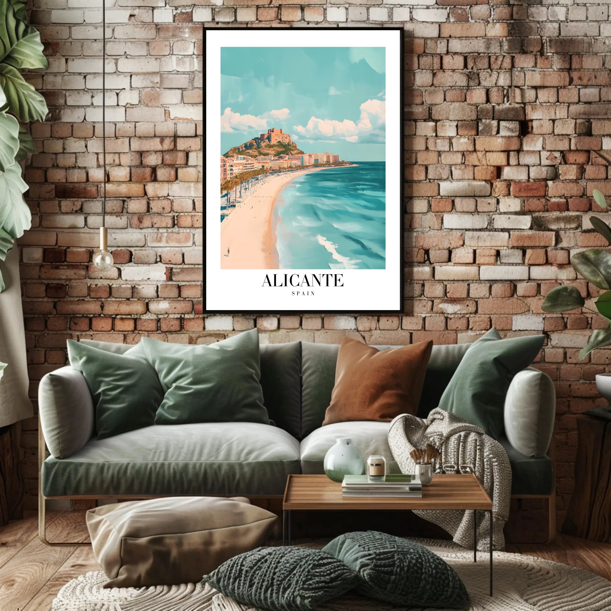 Alicante Coastal Scene Travel Poster PosterGoat