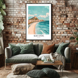 Alicante Coastal Scene Travel Poster PosterGoat