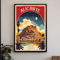Alicante Vintage Travel Vibe Cityscape Travel Poster PosterGoat