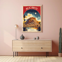 Alicante Vintage Travel Vibe Cityscape Travel Poster PosterGoat