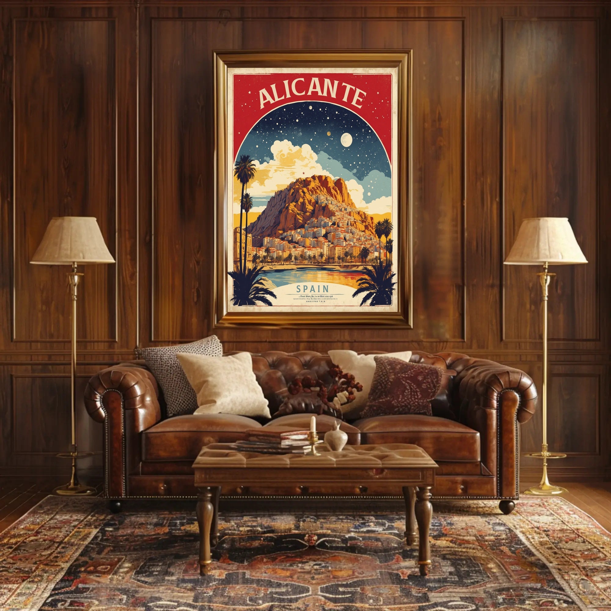 Alicante Vintage Travel Vibe Cityscape Travel Poster PosterGoat