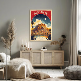 Alicante Vintage Travel Vibe Cityscape Travel Poster PosterGoat