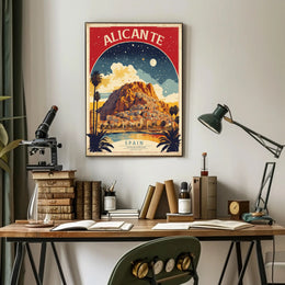 Alicante Vintage Travel Vibe Cityscape Travel Poster PosterGoat