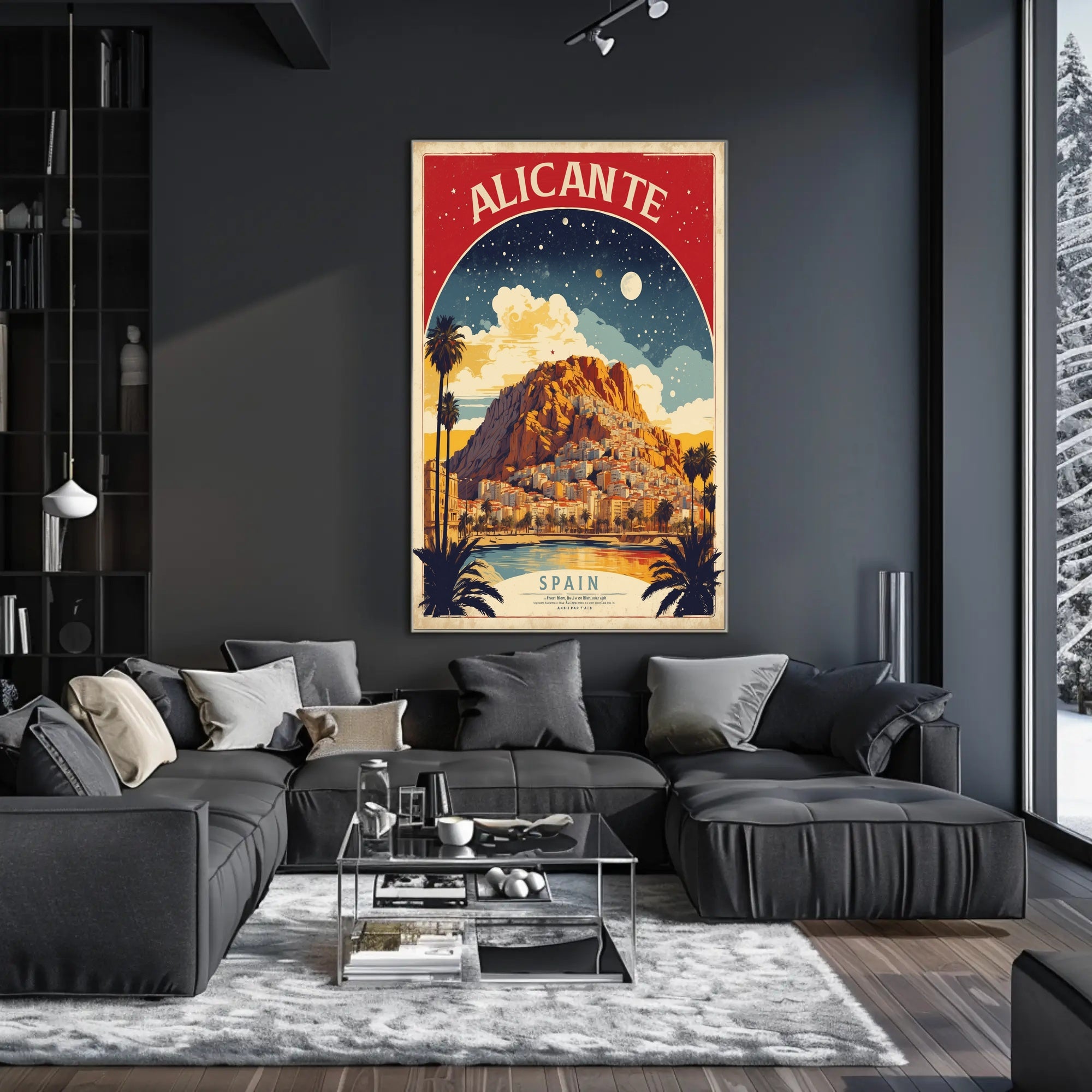 Alicante Vintage Travel Vibe Cityscape Travel Poster PosterGoat