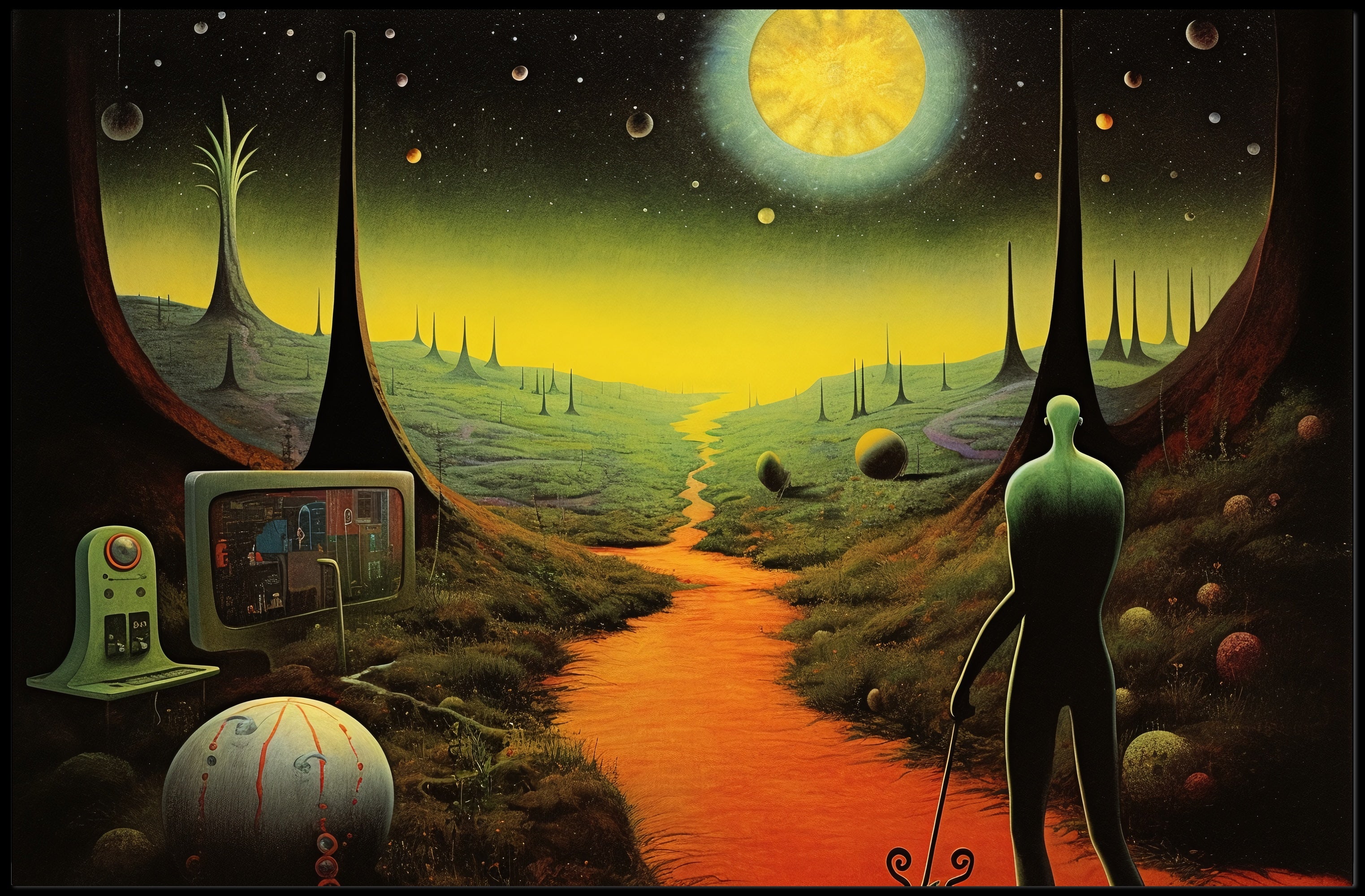 Alien Planet Explorer Poster: Futuristic Sci-Fi Poster PosterGoat