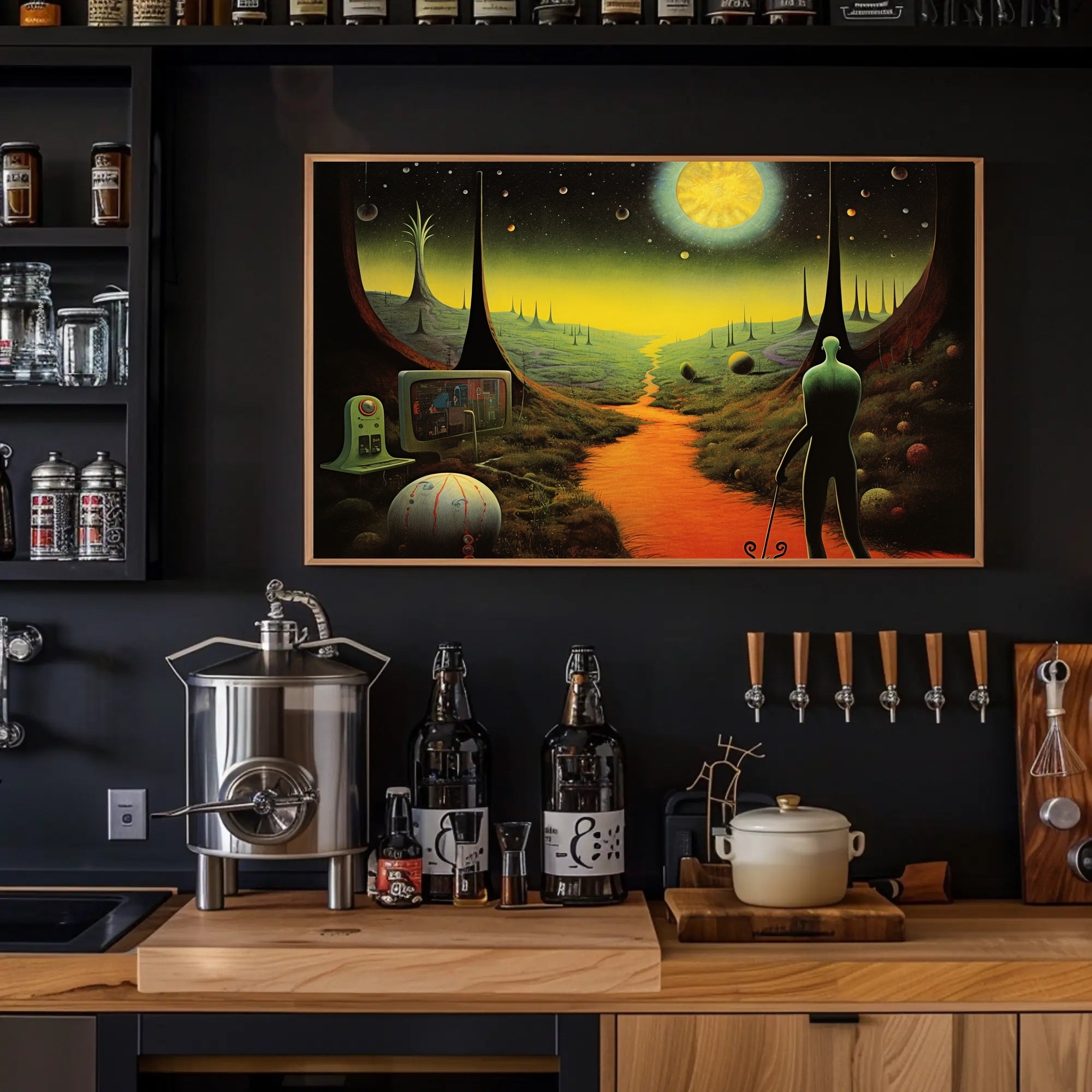 Alien Planet Explorer Poster: Futuristic Sci-Fi Poster PosterGoat