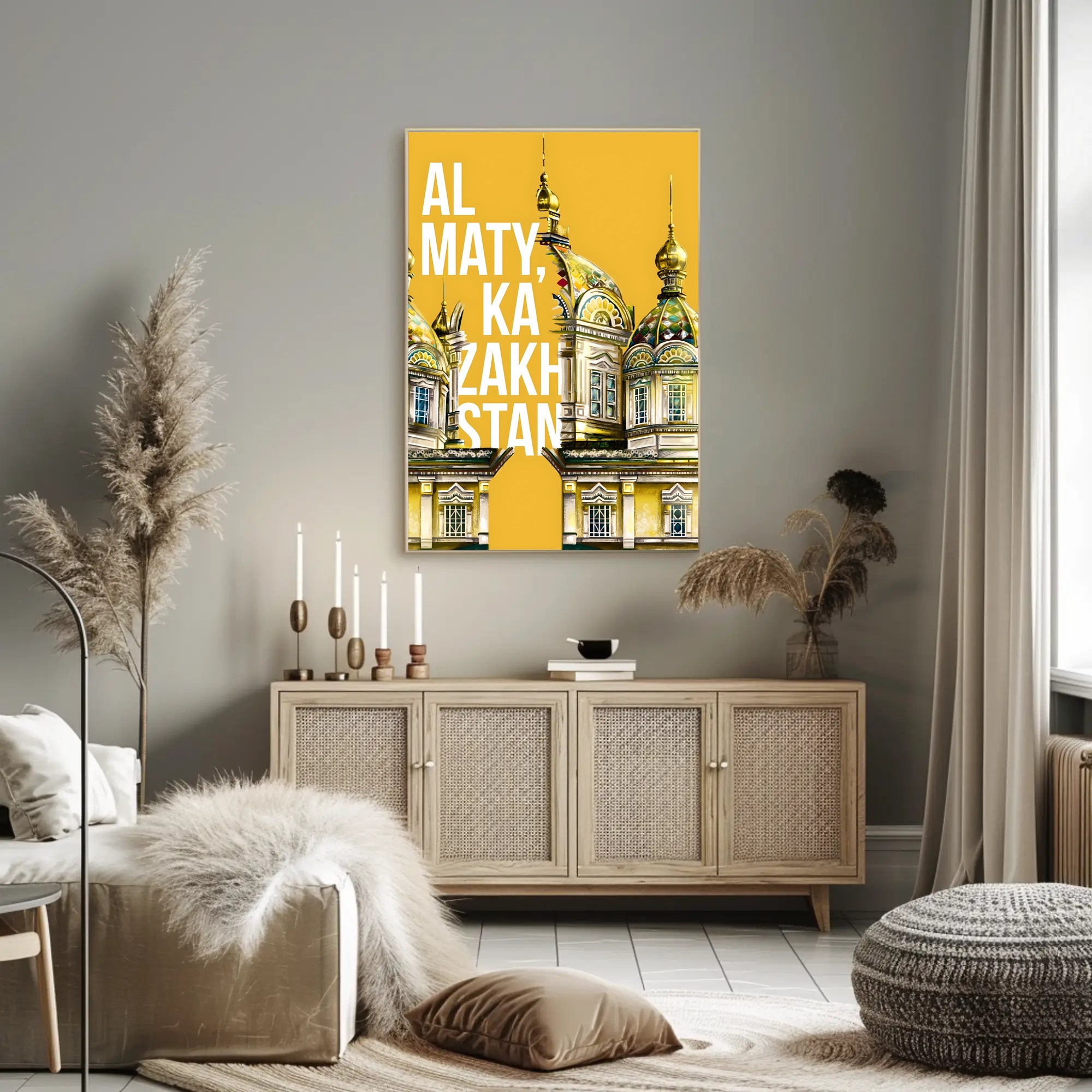 Almaty Kazakhstan Architectural Celebration Travel Poster PosterGoat