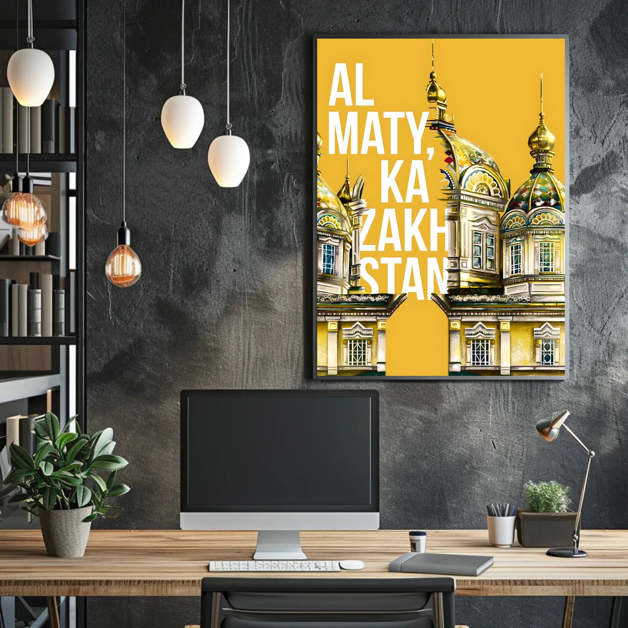 Almaty Kazakhstan Architectural Celebration Travel Poster PosterGoat
