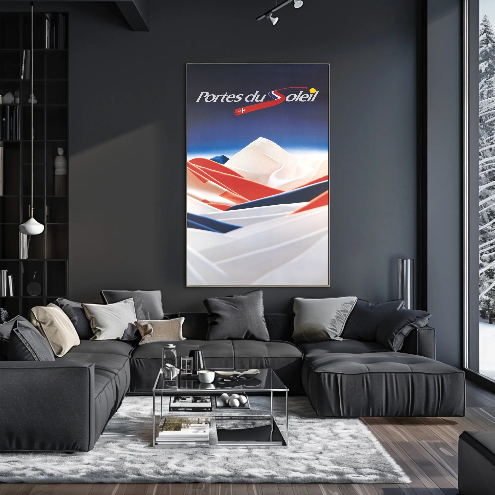 Alpine Adventure Ski Art: Abstract or Artistic Poster PosterGoat