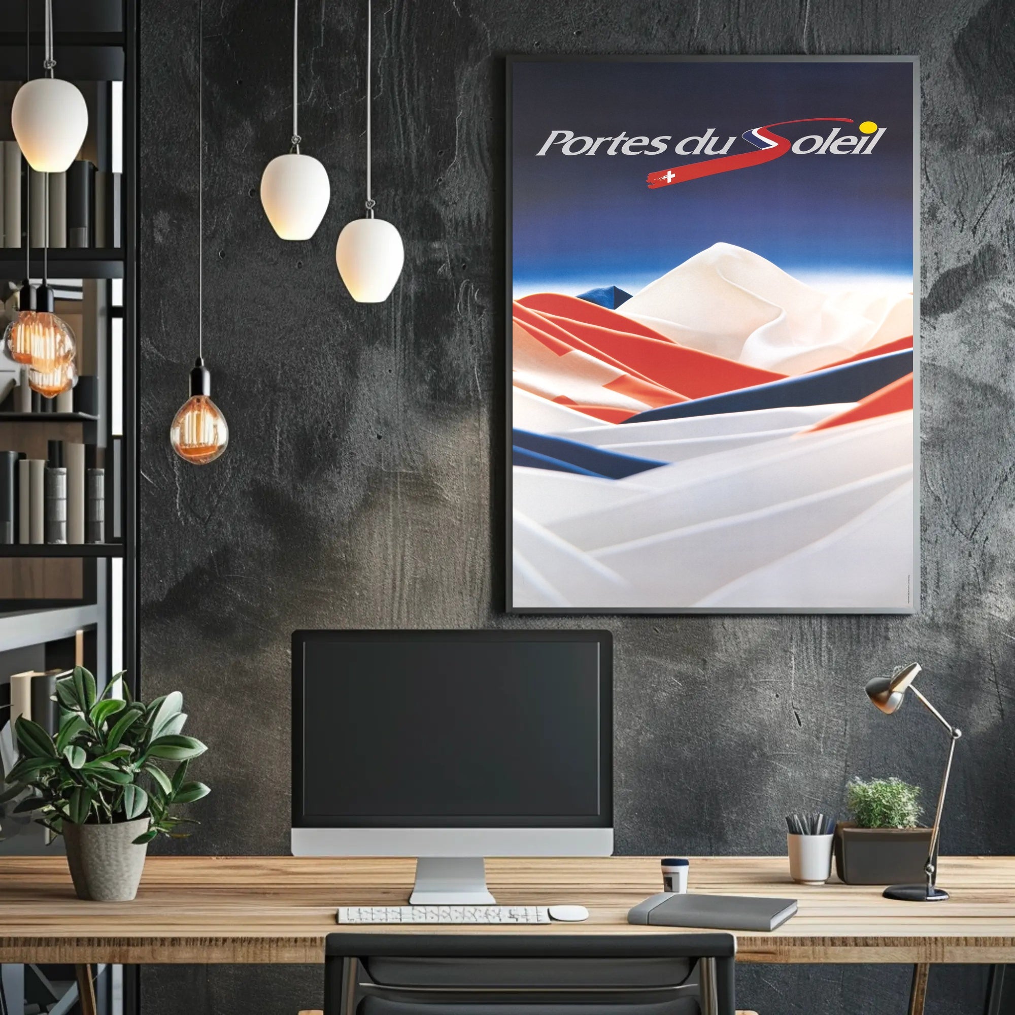 Alpine Adventure Ski Art: Abstract or Artistic Poster PosterGoat
