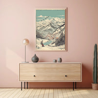 Alpine Adventure: Scenic Winter Village Poster PosterGoat