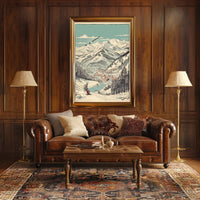 Alpine Adventure: Scenic Winter Village Poster PosterGoat