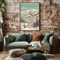 Alpine Adventure: Scenic Winter Village Poster PosterGoat