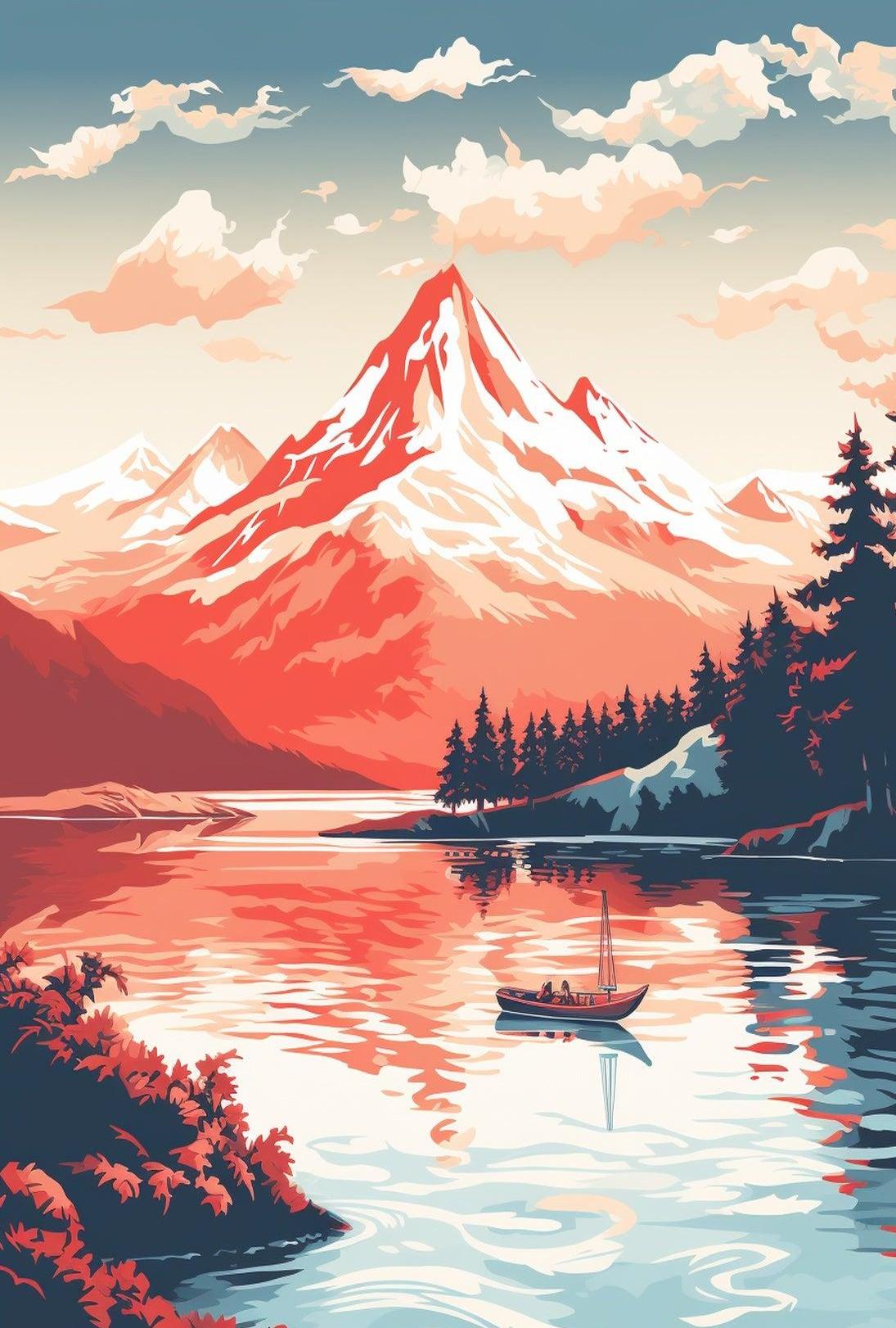 Alpine Serenity Vintage Travel Poster PosterGoat