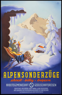 Alpine Winter Excursion Travel Poster PosterGoat