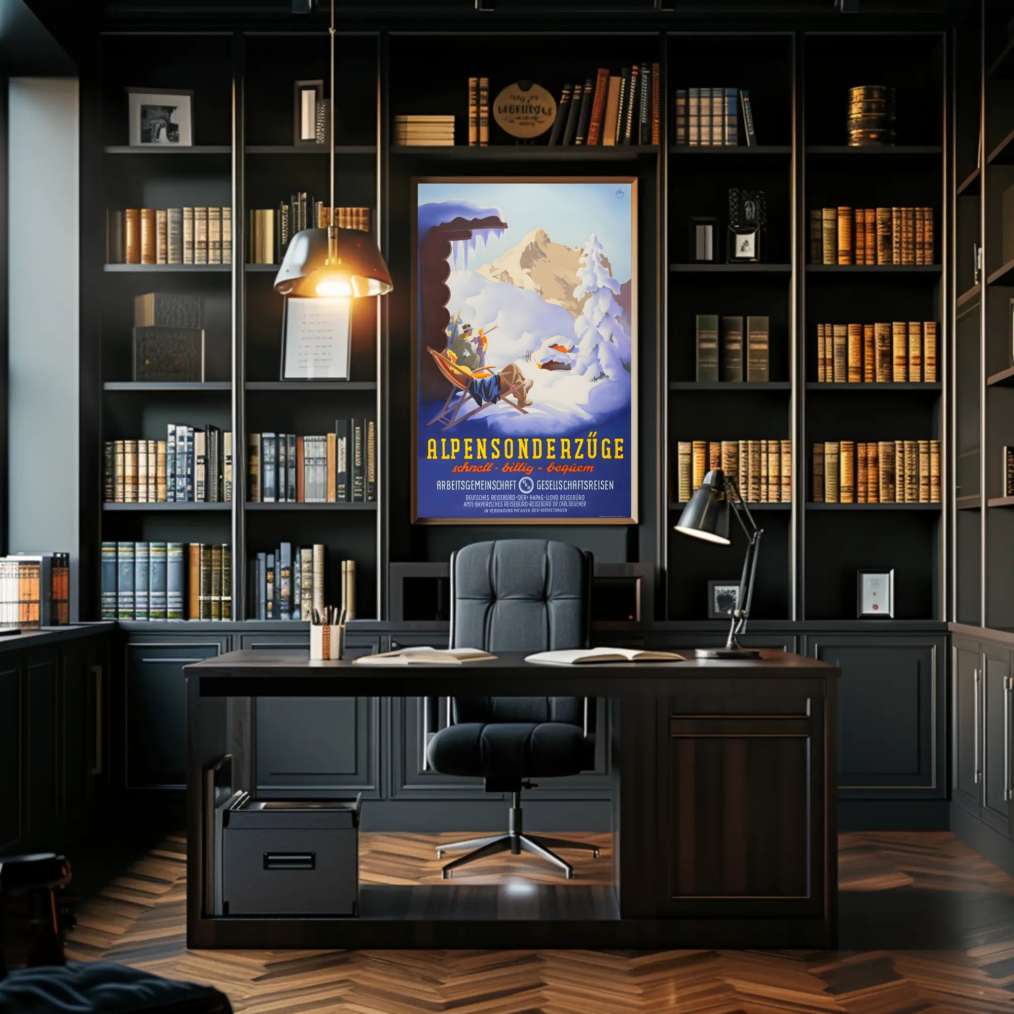 Alpine Winter Excursion Travel Poster PosterGoat