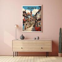 Alsace Village Street Scene Travel Poster PosterGoat