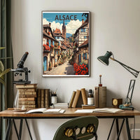 Alsace Village Street Scene Travel Poster PosterGoat