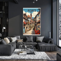 Alsace Village Street Scene Travel Poster PosterGoat