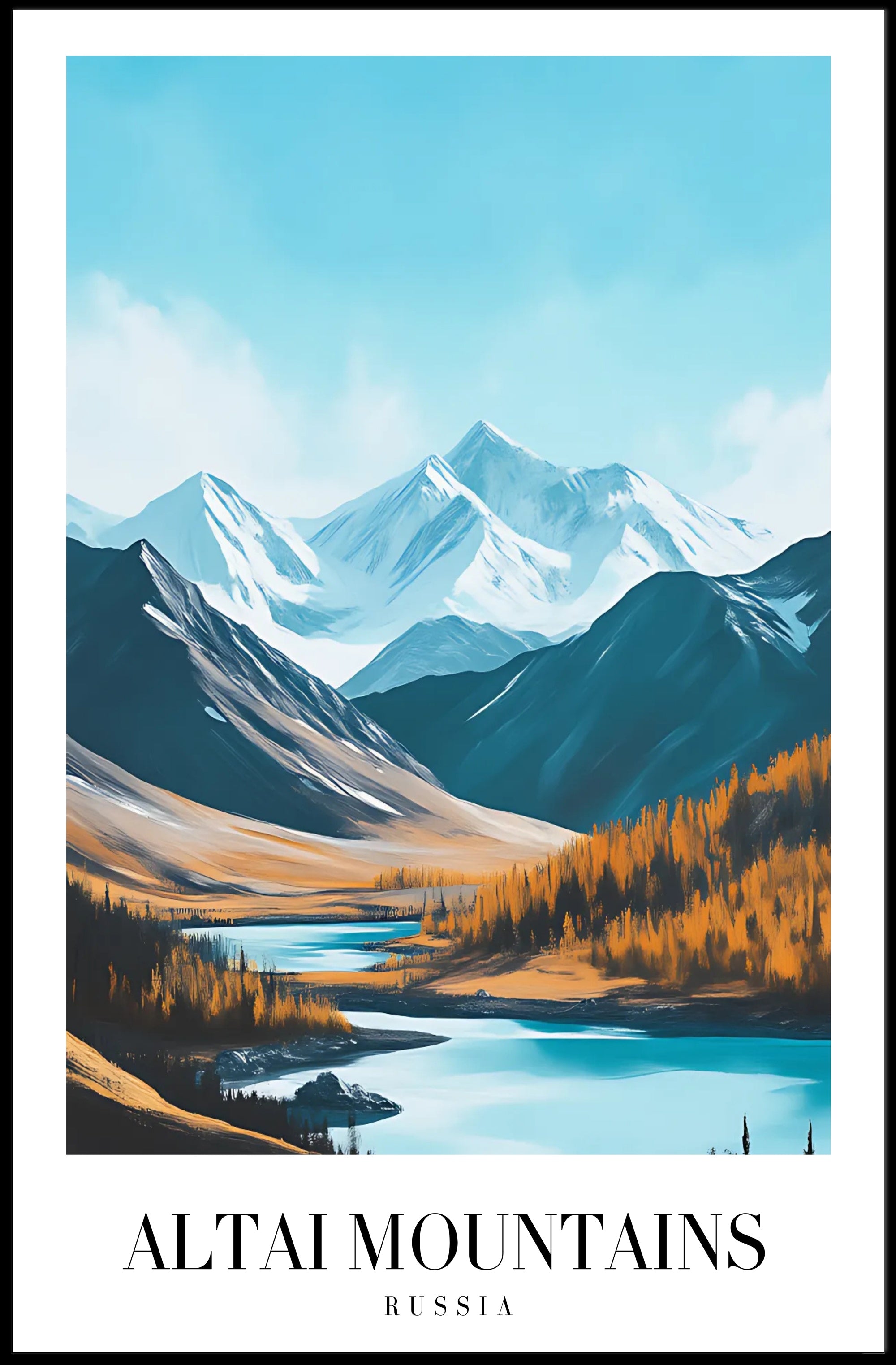 Altai Mountains Photorealistic Nature Scene Travel Poster PosterGoat