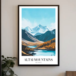 Altai Mountains Photorealistic Nature Scene Travel Poster PosterGoat