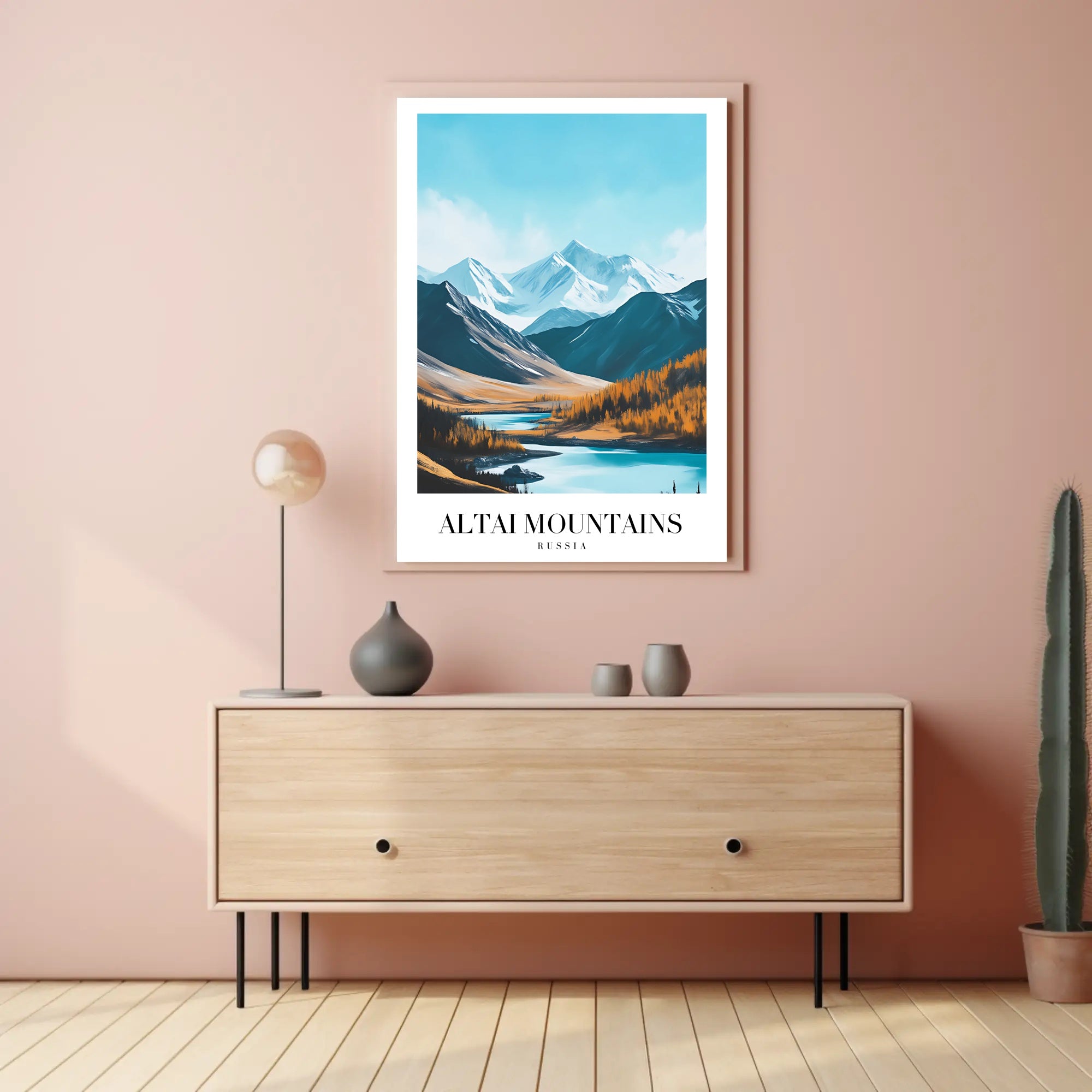Altai Mountains Photorealistic Nature Scene Travel Poster PosterGoat