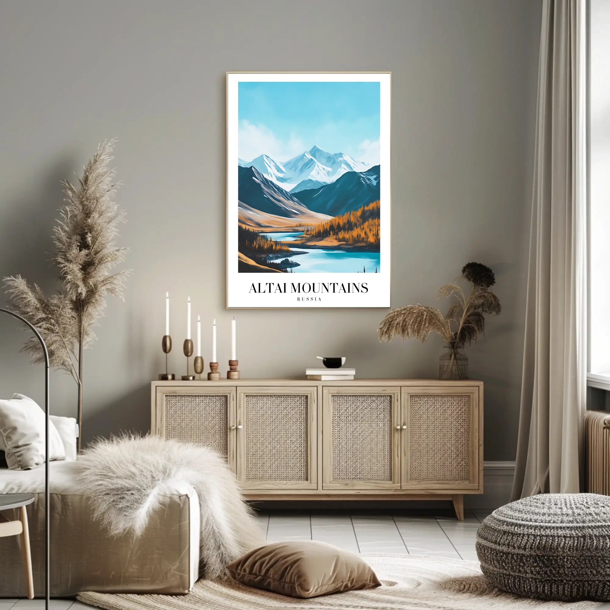 Altai Mountains Photorealistic Nature Scene Travel Poster PosterGoat