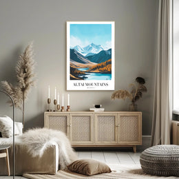 Altai Mountains Photorealistic Nature Scene Travel Poster PosterGoat
