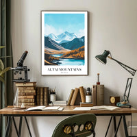 Altai Mountains Photorealistic Nature Scene Travel Poster PosterGoat