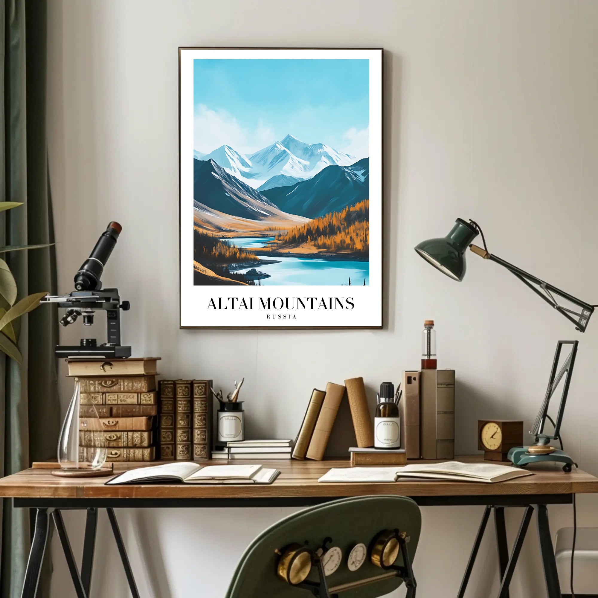 Altai Mountains Photorealistic Nature Scene Travel Poster PosterGoat